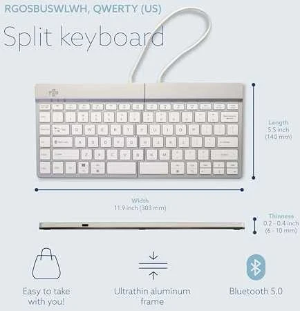 R Go Tools R-GO SPLIT BREAK ERGONOMIŠKAS – klaviatūra QWERTY (JAV) BLUETOOTH W