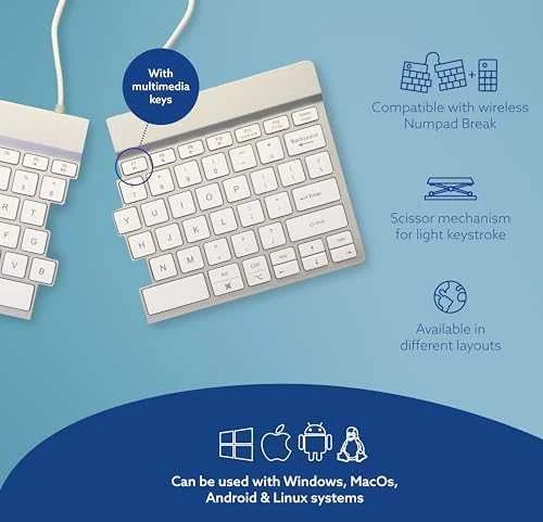 R Go Tools R-GO SPLIT BREAK ERGONOMIŠKAS – klaviatūra QWERTY (JAV) BLUETOOTH W