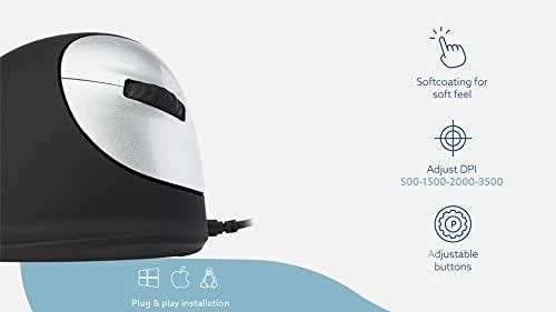 R Go Tools ERGONOMIC Pelė LARGE - HAND OVER185MM RIGHTHANDED su laidu