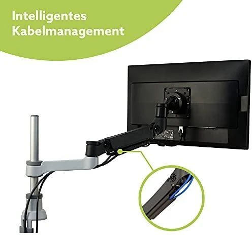 Laikiklis R-Go Tools R-Go Monitorarm 0"-40" 1TFT Max.9KG Caparo 4 Gasfeder sidabrinis
