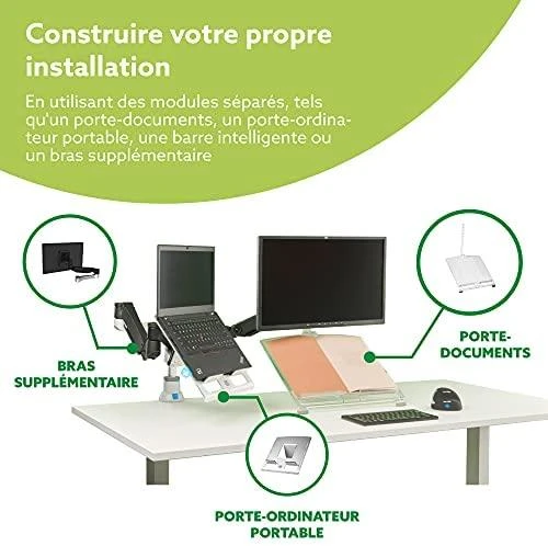 Laikiklis R-Go Tools R-Go Monitorarm 0"-40" 1TFT Max.9KG Caparo 4 Gasfeder sidabrinis