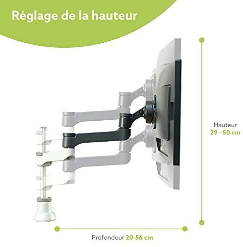 Laikiklis R-GO Tools 2 monitorių iki 26 "Zepher 4 C2 (RGOVLZE4TWSI)