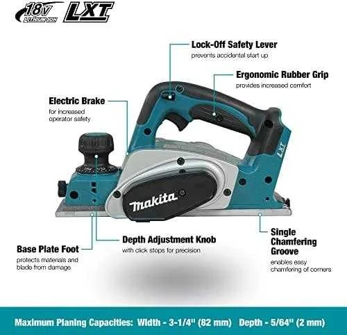 Makita Akumuliatorinis oblius DKP180Z 18V Li-ion, be akumuliatoriaus ir kroviklio
