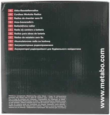 Radijo imtuvas R 12-18 DAB+Bluetooth, korpusas, Metabo