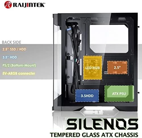 Raijintek Silenos Pro A-RGB Midi Tower - juodas