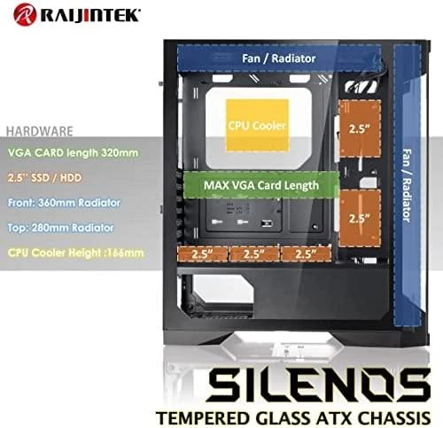 Raijintek Silenos Pro A-RGB Midi Tower - juodas