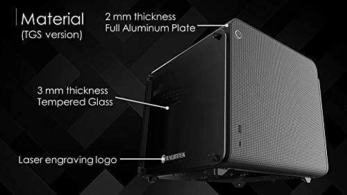 Raijintek METIS EVO TG Mini-ITX dėklas, grūdintas stiklas - sidabras