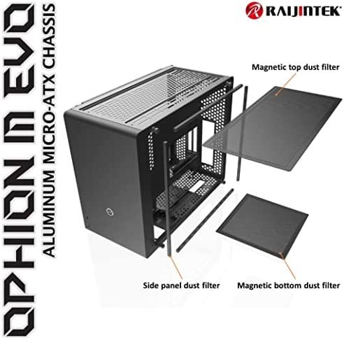 Raijintek Ophion M Evo TGS Micro-ATX kompiuterio korpusas, Tempered Glass - juodos spalvos
