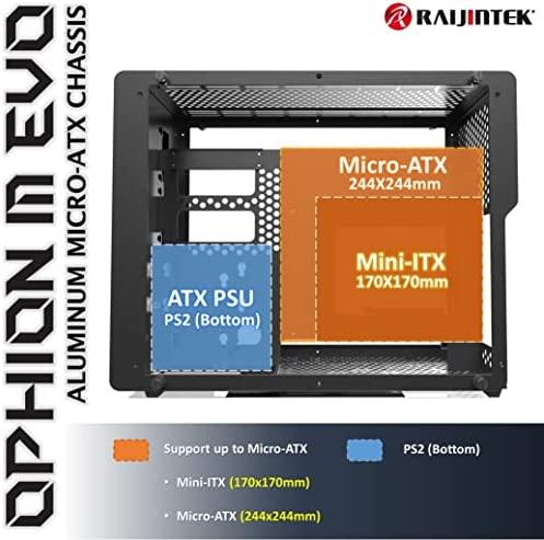 Raijintek Ophion M Evo TGS Micro-ATX kompiuterio korpusas, Tempered Glass - juodos spalvos