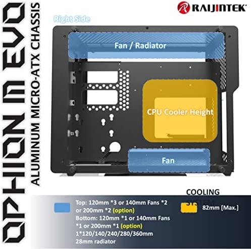 Raijintek Ophion M Evo TGS Micro-ATX kompiuterio korpusas, Tempered Glass - juodos spalvos