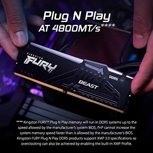 RAM „Kingston KF556C36BWEA-32“ 32 GB 5600 MT/s DDR5 CL36 DIMM FURY Beast Baltas RGB EXPO | „Kingston“