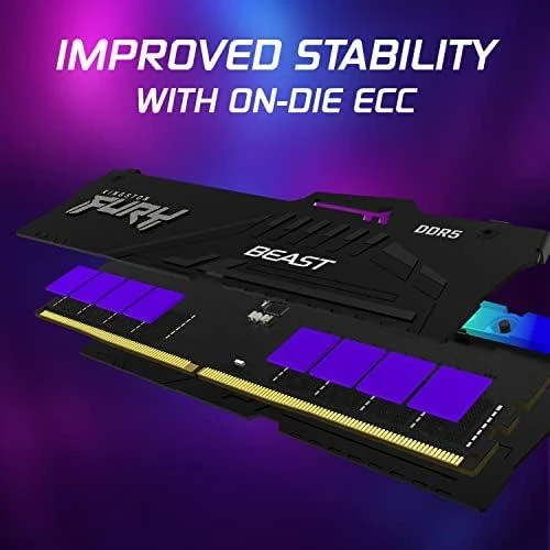 RAM „Kingston KF556C36BWEA-32“ 32 GB 5600 MT/s DDR5 CL36 DIMM FURY Beast Baltas RGB EXPO | „Kingston“