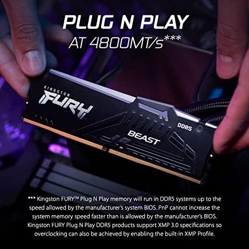 RAM KINGSTON 32GB 5200MT/S DDR5 CL40 DIMM FURY BEAST RGB