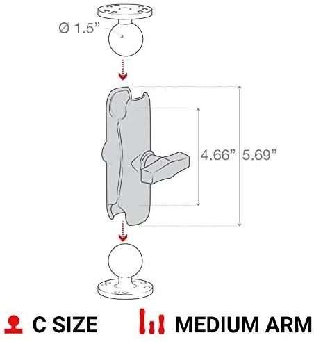 Ram Mounts UNPKG RAM DBL SOCET ARM C BALL D ILGIS