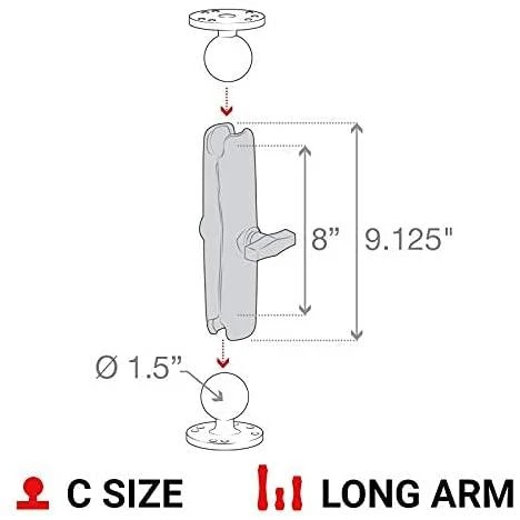 Ram Mounts UNPKG RAM DBL SOCET ARM C BALL D ILGIS