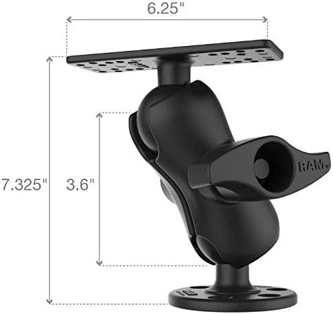 Ram Mounts RAM 6.25X2 PLOKŠTELĖ WD BALL TRUMPOS RANKOS PAGRINDAS