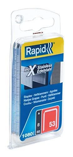 Kabės Rapid; 11,4x8 mm; 1080 vnt.; tipas 53; nerūdijančio plieno