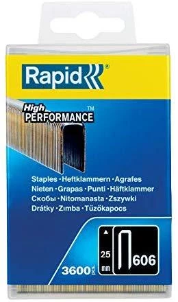Kabės 606/25 3600vnt.6,0x1,1mm, juodos, plastikinė pak., Rapid