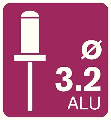 Kniediklis aliuminėms kniedėms 3,2-4,8mm Rapid RP10 + 100 kniedžių