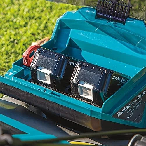 Makita akumuliatorinė vejapjovė DLM460Z 2x18 V, 46 cm, 3 viename (pjovimas / surinkimas / mulčiavimas), plieno korpusas, be akumuliatoriaus ir kroviklio