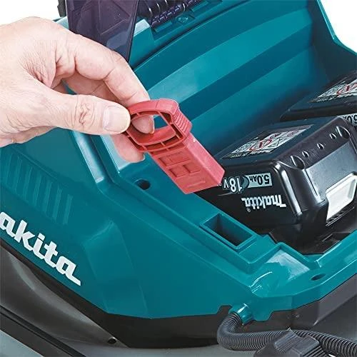 Makita akumuliatorinė vejapjovė DLM460Z 2x18 V, 46 cm, 3 viename (pjovimas / surinkimas / mulčiavimas), plieno korpusas, be akumuliatoriaus ir kroviklio