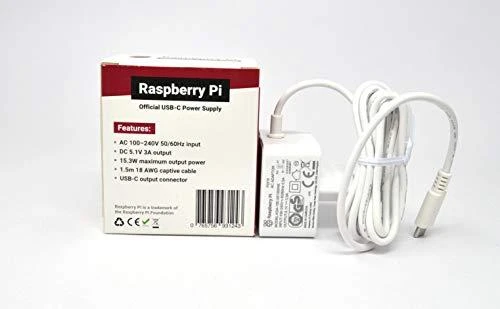 Raspberry Pi 4 oficialus maitinimo šaltinis USB-C 5.1V 3A - baltas