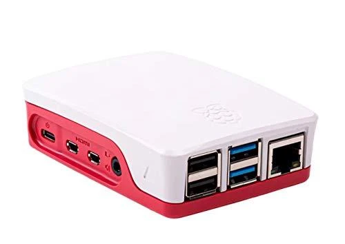 Raspberry Pi 4B korpusas – raudonos ir baltos spalvų derinys