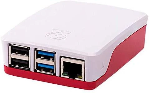 Raspberry Pi 4 oficiali dėžutė - raudonai balta