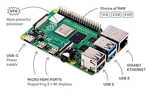 Raspberry Pi 4 modelis B WiFi DualBand Bluetooth 2GB RAM 1.8GHz