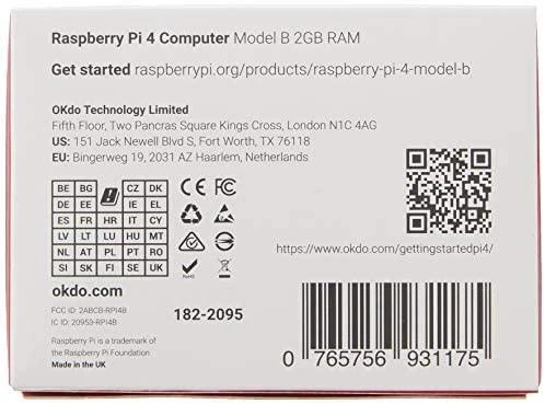 Raspberry Pi 4 modelis B WiFi DualBand Bluetooth 2GB RAM 1.8GHz