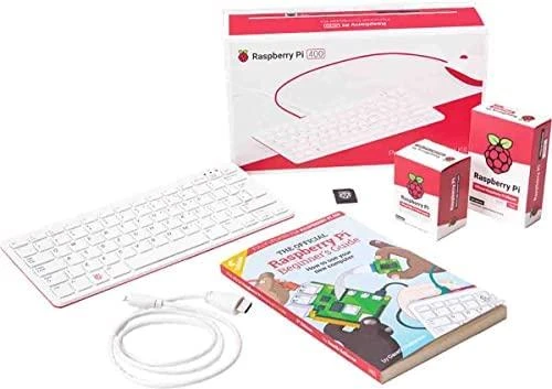 Kompiuteris Raspberry Pi 400 su klaviatūra US 4GB 1.8GHz + oficialūs priedai