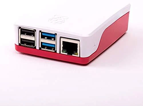 Raspberry Pi 4 oficiali dėžutė - raudonai balta