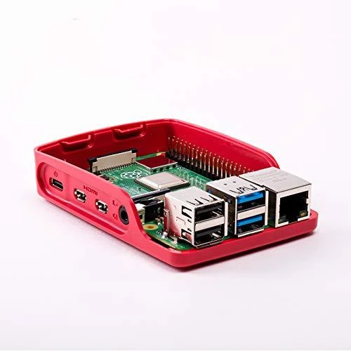 Raspberry Pi 4 oficiali dėžutė - raudonai balta