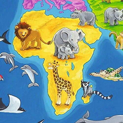 Ravensburger Dėlionė 30 vnt. - Pasaulio žemėlapis su gyvūnais