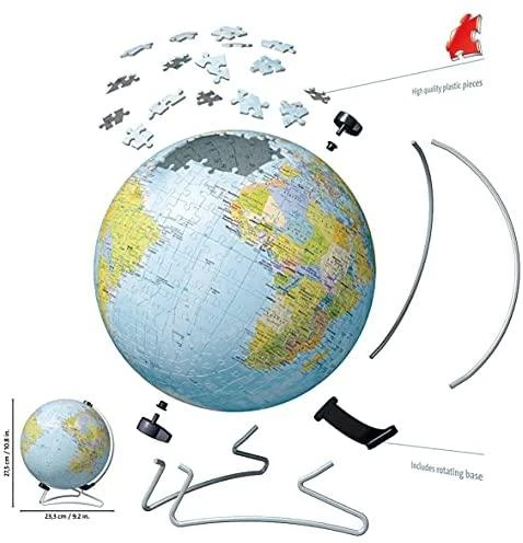RAVENSBURGER 3D dėlionė 540 dalių (apvali ) gaublys, 12436