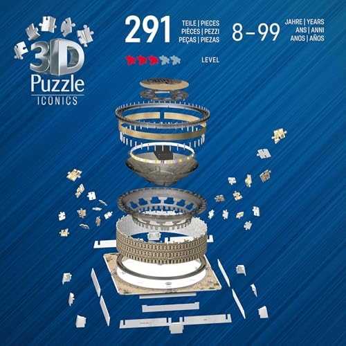 Ravensburger 3D dėlionė „Iconics“: Koliziejus (nakties leidimas)