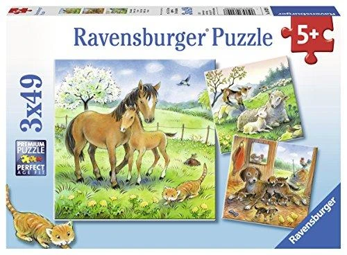 Ravensburger Dėlionė 3x49 vnt. - Mamų meilė