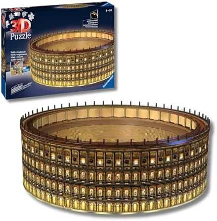 Ravensburger 3D dėlionė „Koliziejus naktį“ su šviesa, 262 det., nuo 8 m.