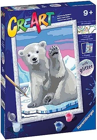 Tapymas pagal skaičius CreArt Pawsome Polar Bear su blizgučiais 20079 Ravensburger