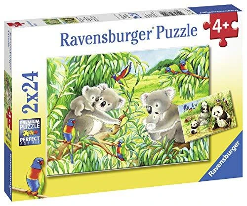 Ravensburger Dėlionė 2x24 vnt. - Mielos koalos ir pandos