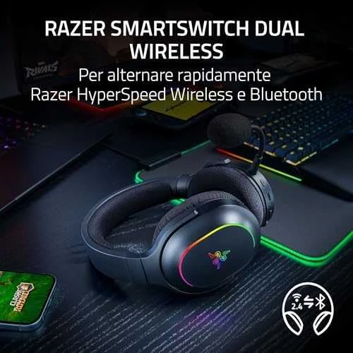Razer | Ausinės Žaidimams | Barracuda X Chroma | Belaidės | Over-Ear | Mikrofonas | Belaidės | Juodas