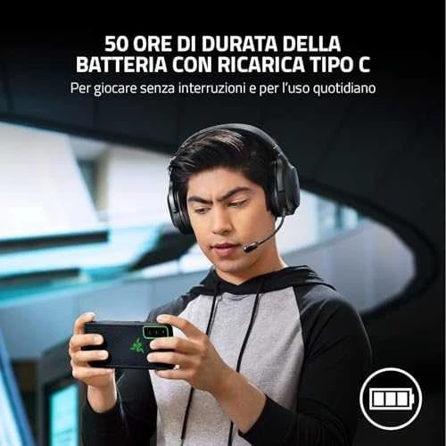 Belaidės žaidimų ausinės Razer Barracuda X (2022) | juodos spalvos