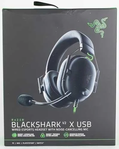 Ausinės Razer Esports BlackShark V2 X su laidu, Juodos