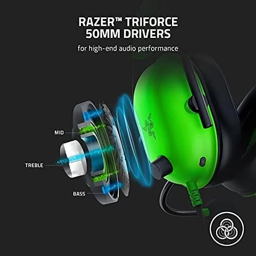 Esports Žaidimų Ausinės Razer BlackShark V2 X, Žalios