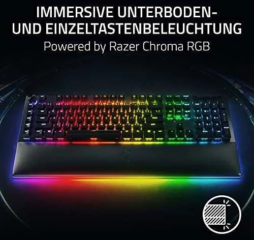Razer BlackWidow V4 Pro Klaviatūra žaidimams, Žalias Switch, USB, DE išdėstymas
