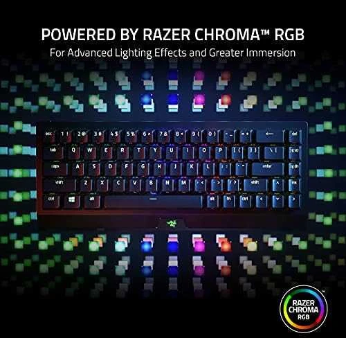 Belaidė 65% Klaviatūra Razer BlackWidow V3 Mini HyperSpeed su Razer Chroma RGB, Yellow Switch, Nordic išdėstymas