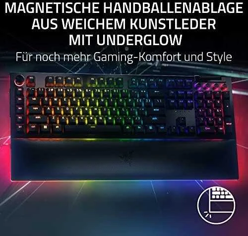 Razer BlackWidow V4 Pro Klaviatūra žaidimams, Žalias Switch, USB, DE išdėstymas