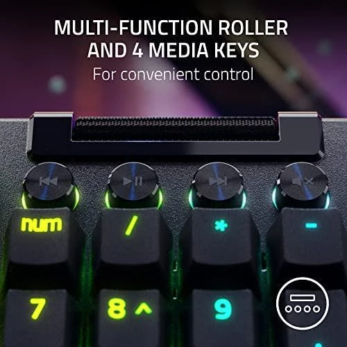 RAZER BlackWidow V4 Pro laidinė mechaninė klaviatūra (Žalias switch, US)