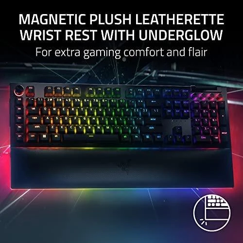RAZER BlackWidow V4 Pro laidinė mechaninė klaviatūra (Žalias switch, US)