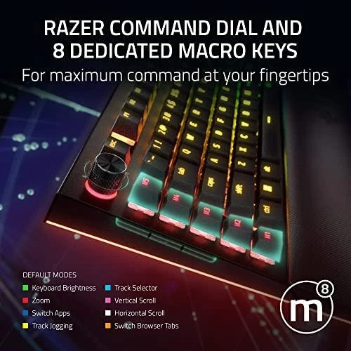 RAZER BlackWidow V4 Pro laidinė mechaninė klaviatūra (Žalias switch, US)